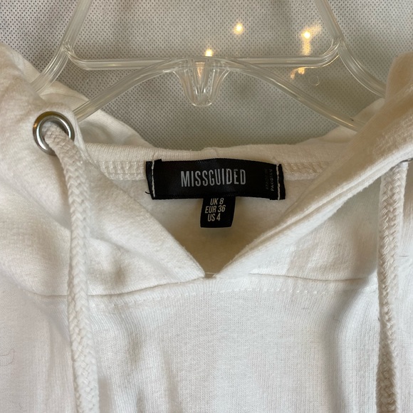 MISSGUIDED white tennis sports brushed back oversized hoodie - Picture 6 of 7